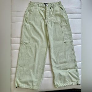 Baggy Oversized Corduroy/Cargo Pants (Lime Green) - Size 30